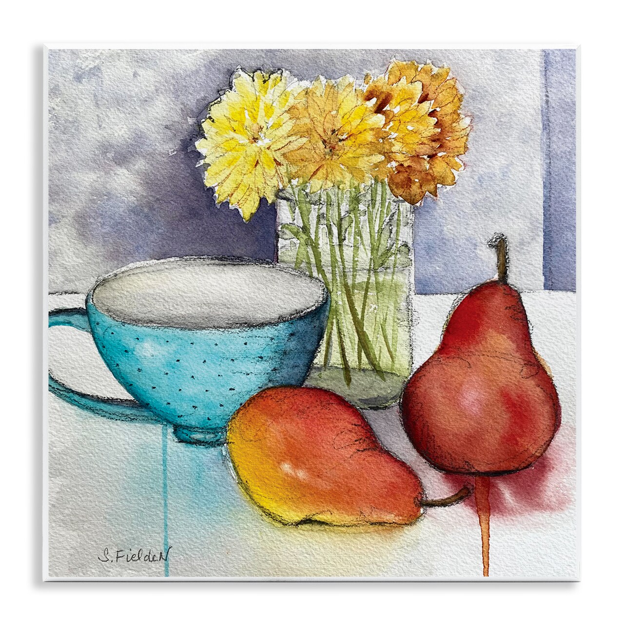 Stupell Industries Modern Kitchen Teacup & Fruit Wall Plaque Design by Stephanie Fielden